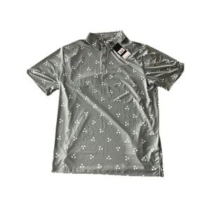 YATTA GOLF Polo Shirt BOHO TRIANGLES Men's 2XL Sage Green NWT‎ MSRP $50